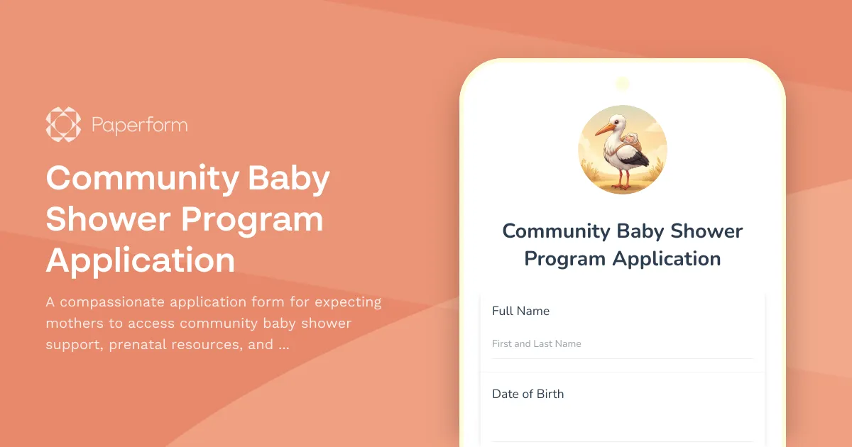 Community Baby Shower Program Application