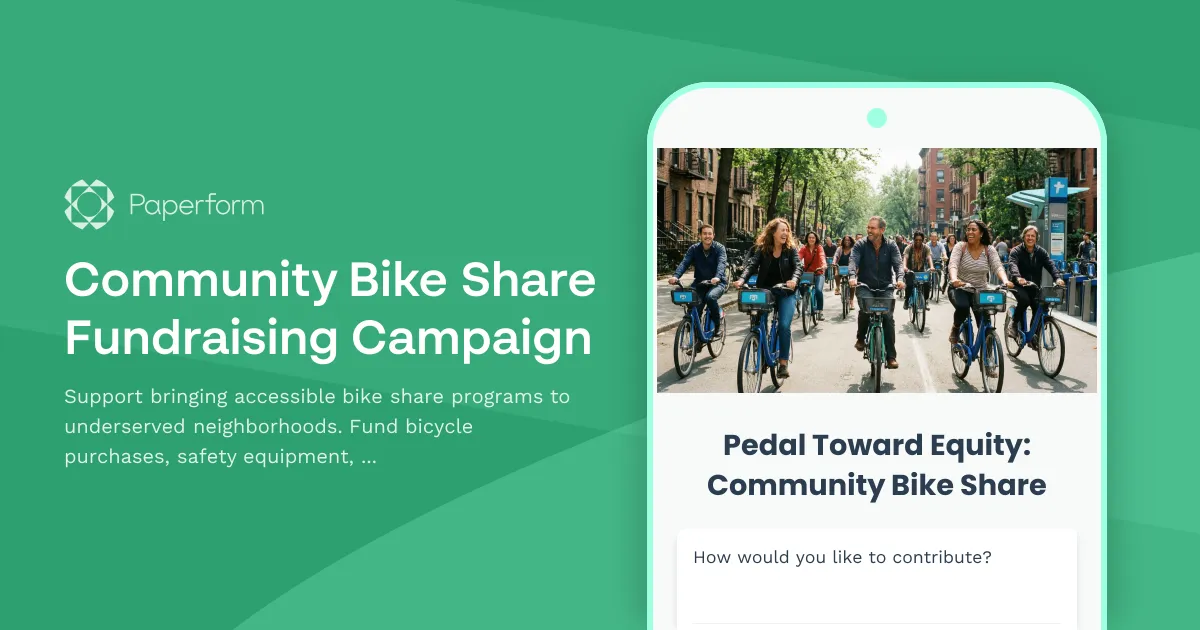 Community Bike Share Fundraising Campaign