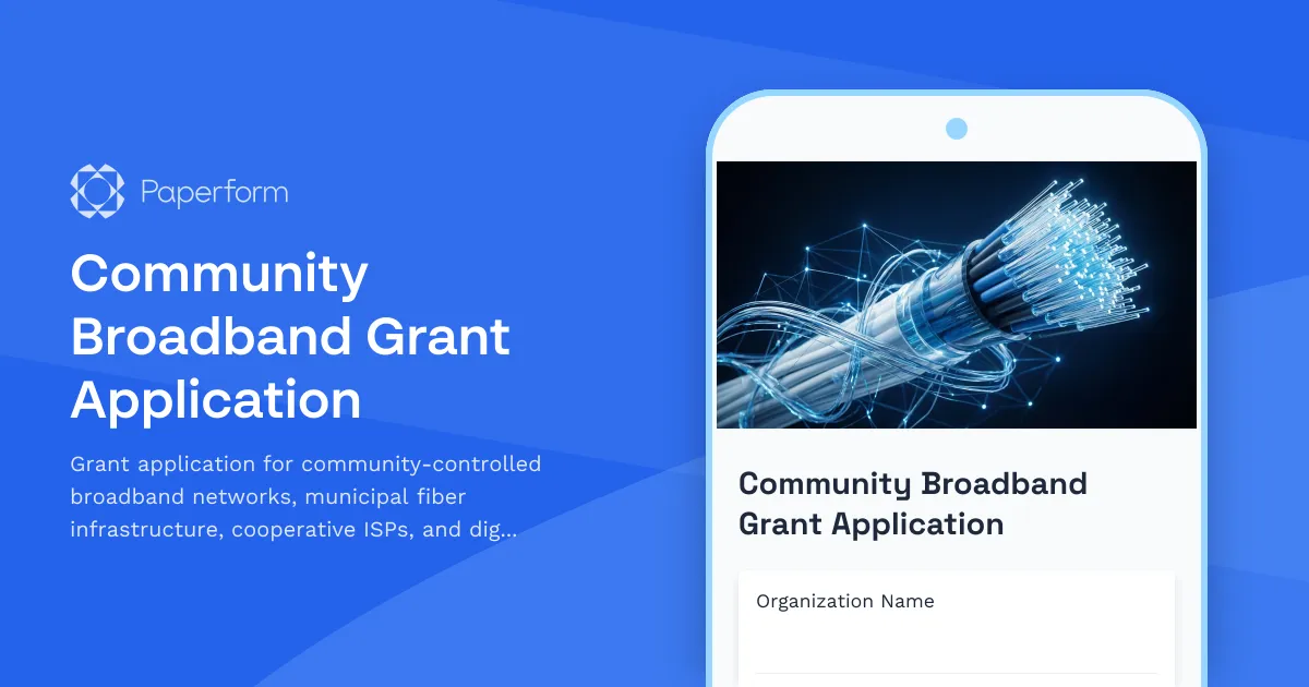 Community Broadband Grant Application