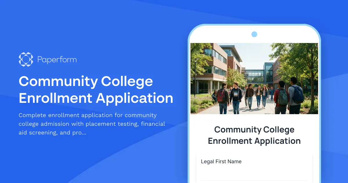 Community College Enrollment Application