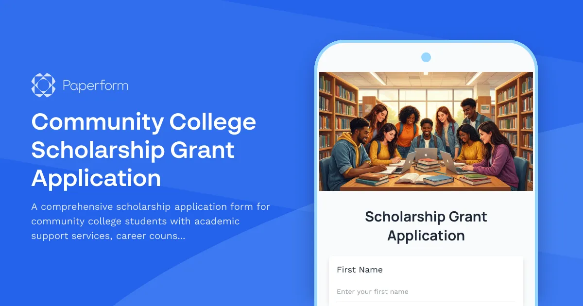 Community College Scholarship Grant Application