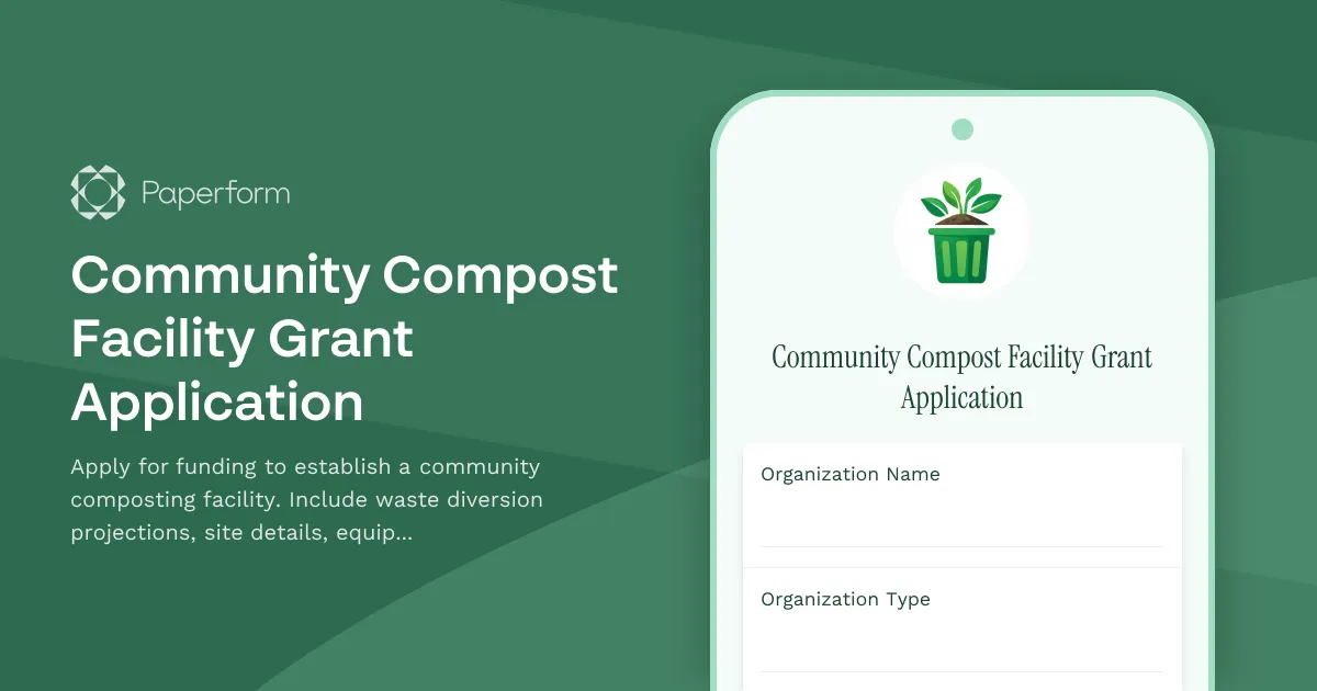 Community Compost Facility Grant Application