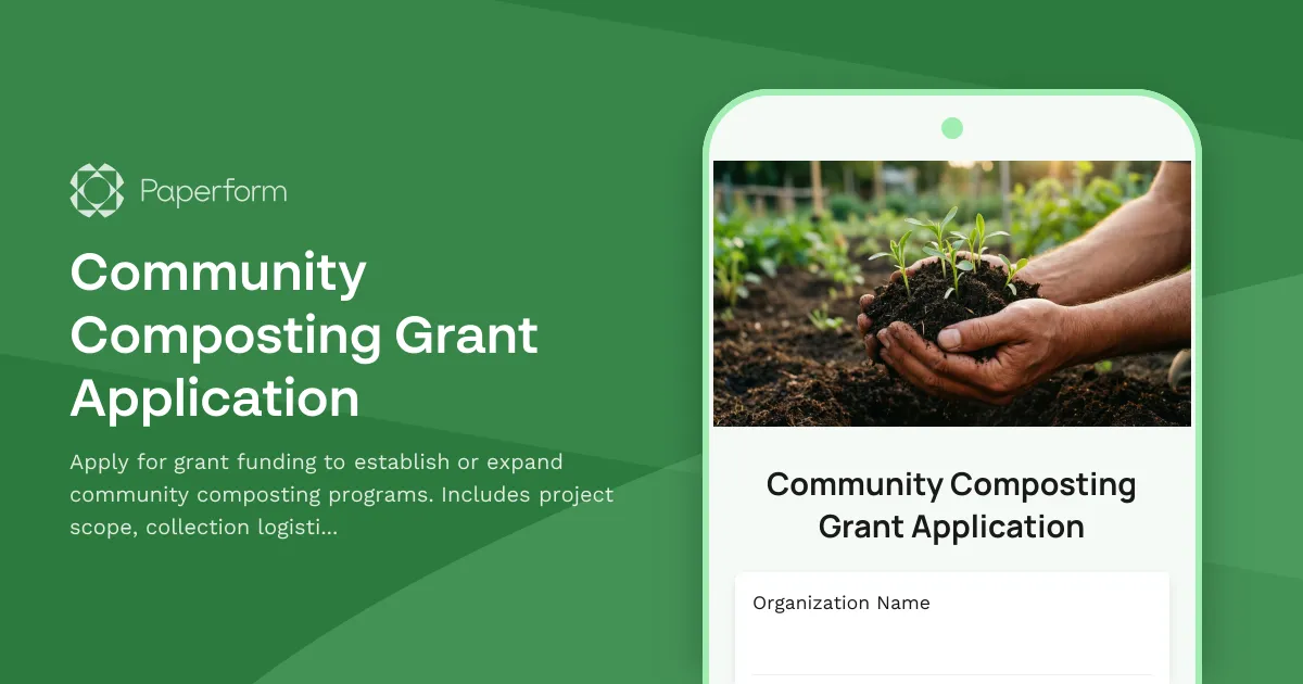 Community Composting Grant Application
