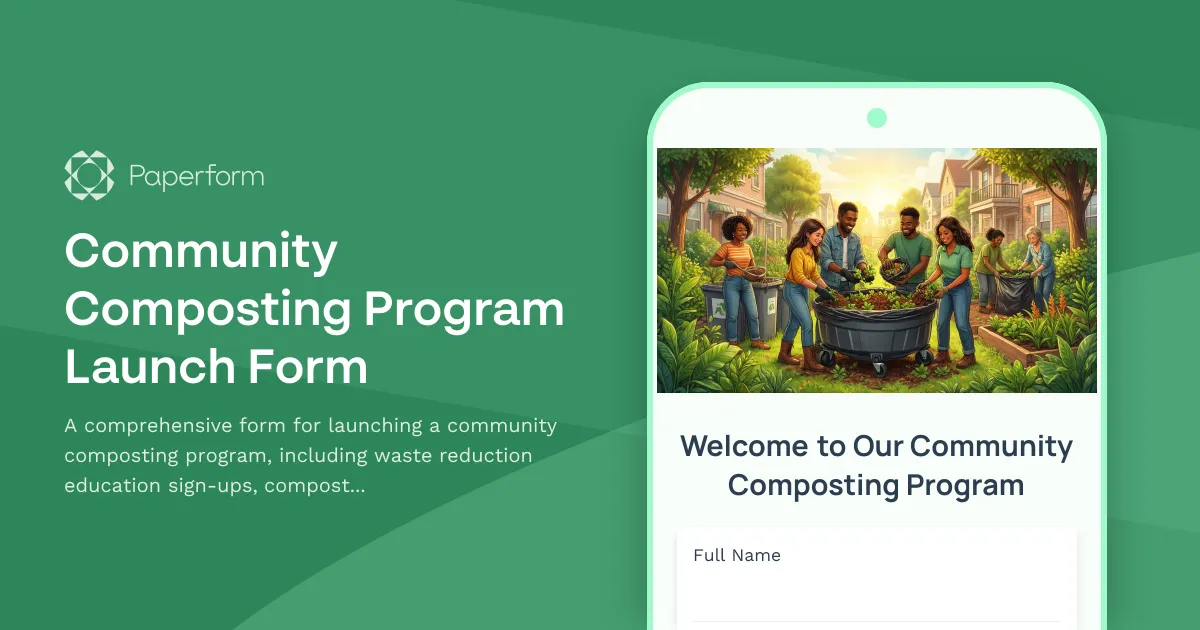 Community Composting Program Launch Form