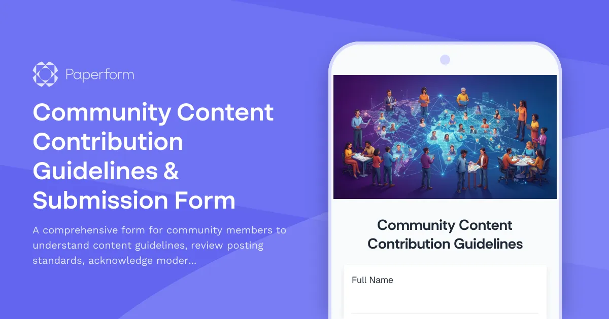 Community Content Contribution Guidelines & Submission Form