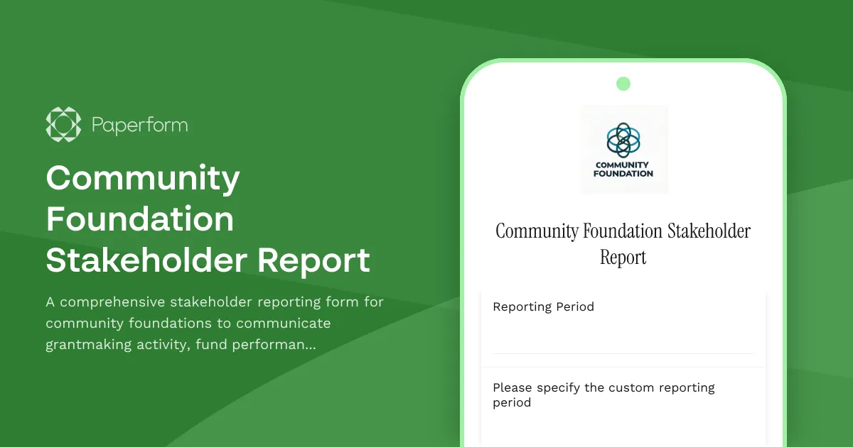 Community Foundation Stakeholder Report