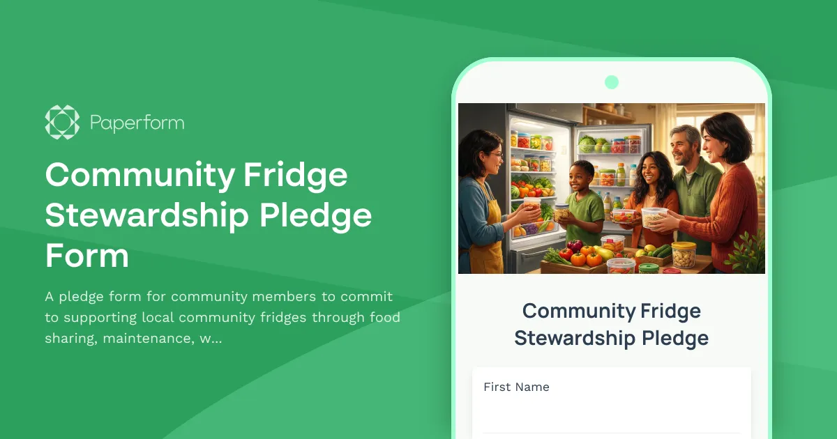 Community Fridge Stewardship Pledge Form