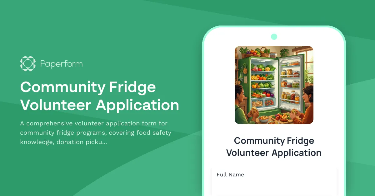 Community Fridge Volunteer Application
