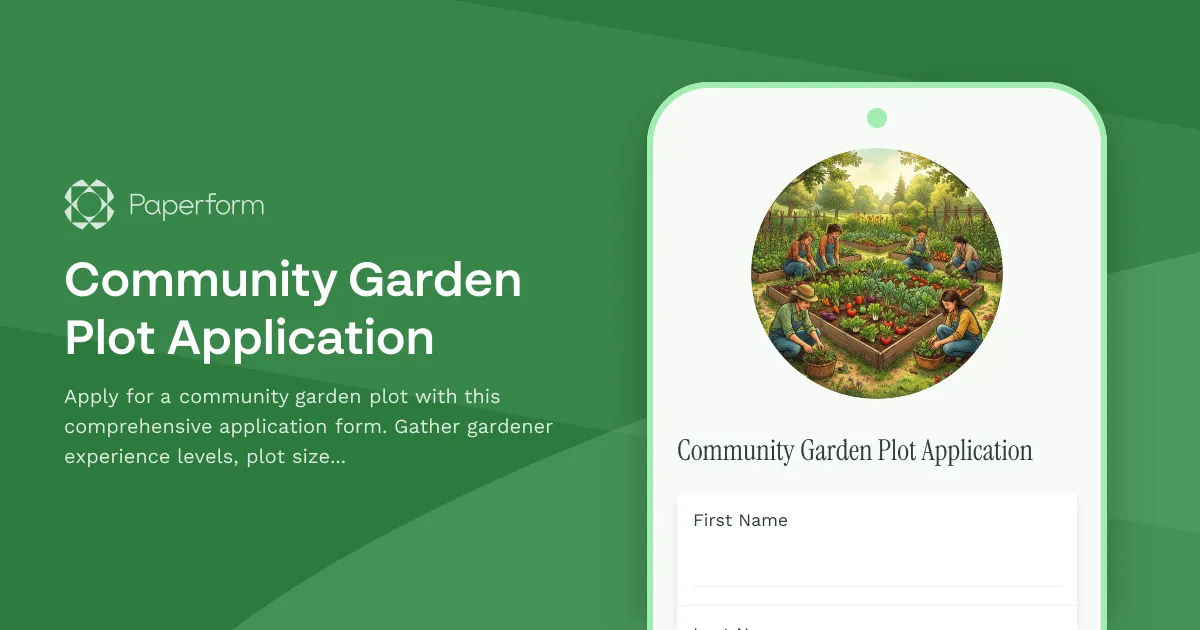 Community Garden Plot Application
