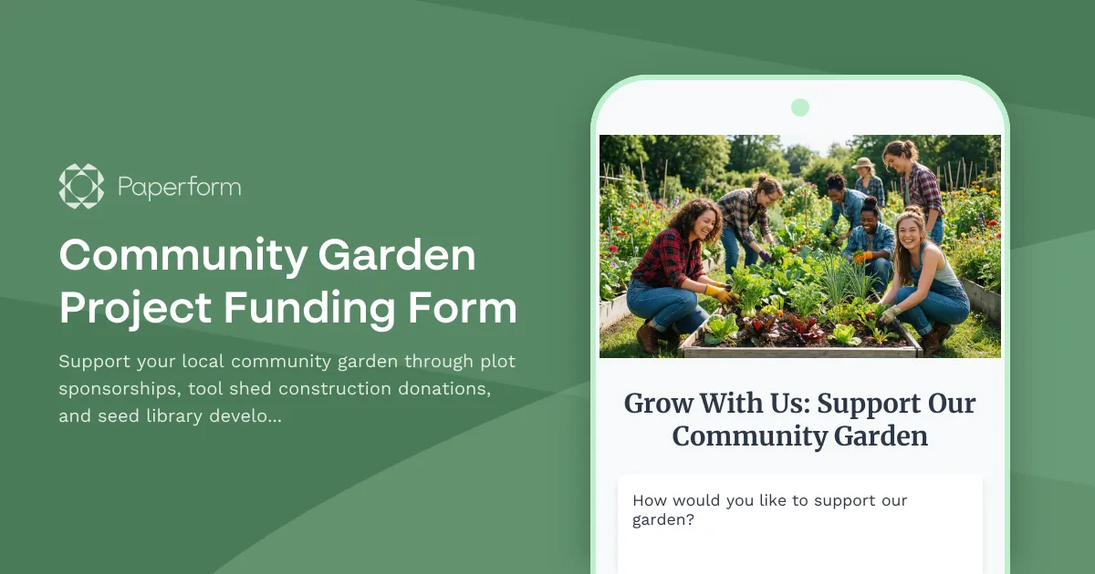 Community Garden Project Funding Form