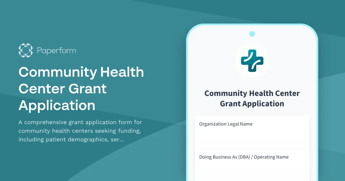 Community Health Center Grant Application