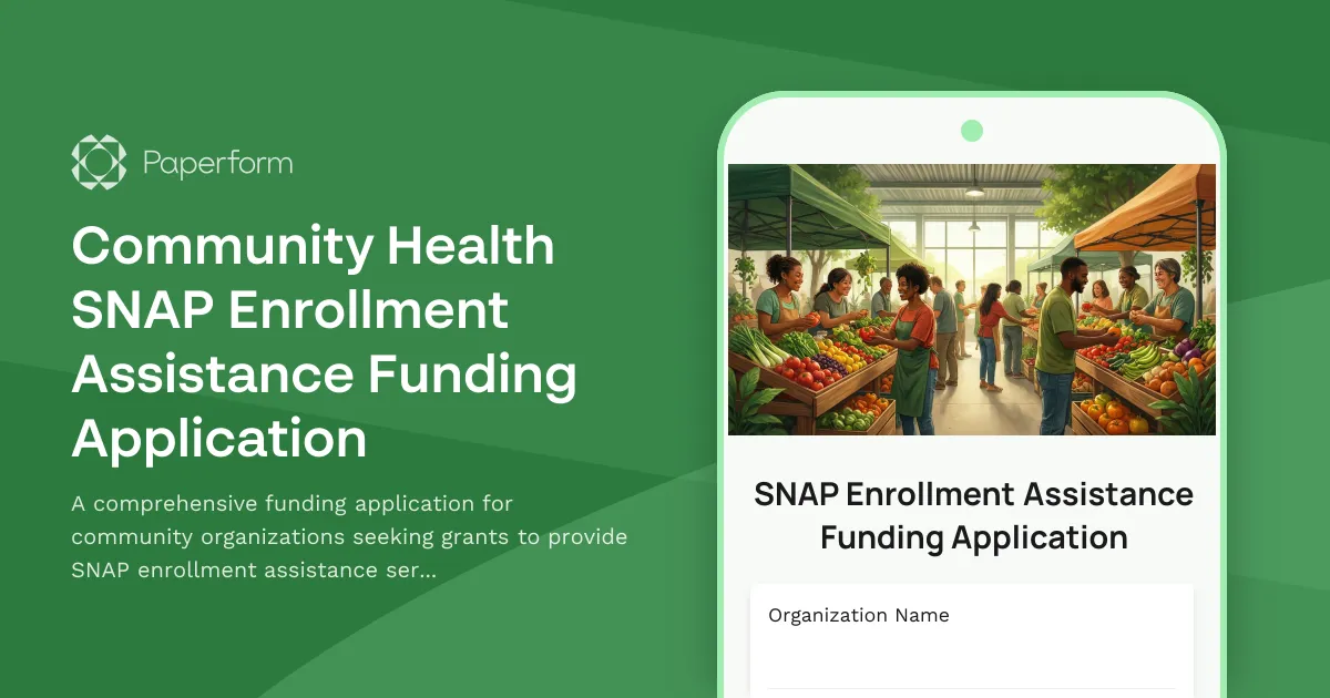 Community Health SNAP Enrollment Assistance Funding Application