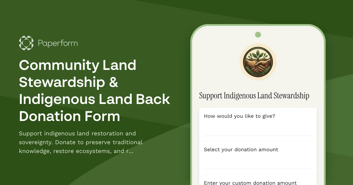 Community Land Stewardship & Indigenous Land Back Donation Form