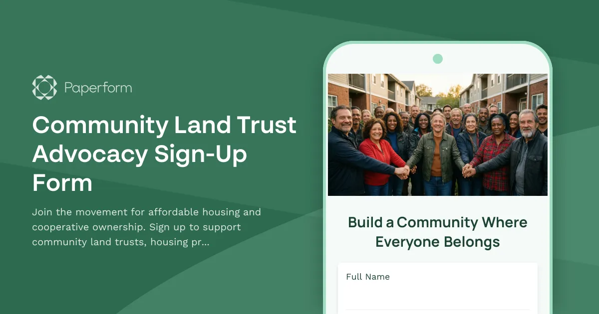 Community Land Trust Advocacy Sign-Up Form