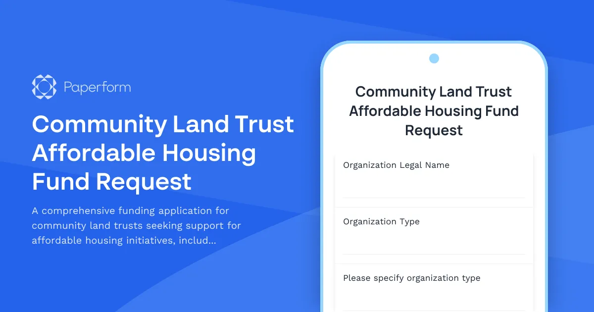 Community Land Trust Affordable Housing Fund Request
