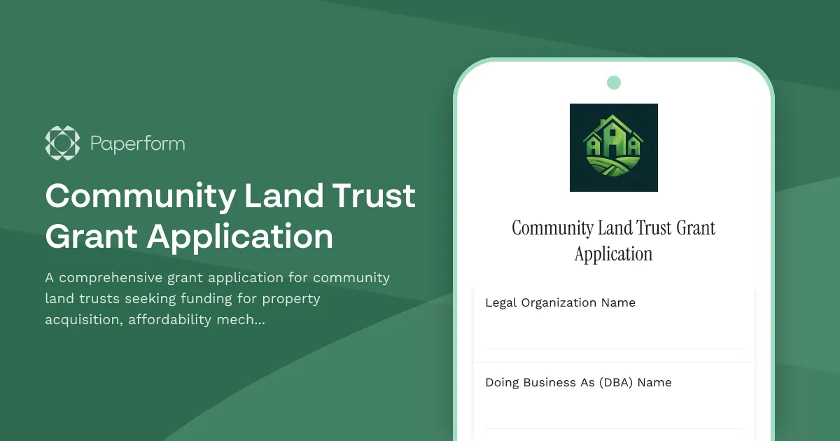 Community Land Trust Grant Application