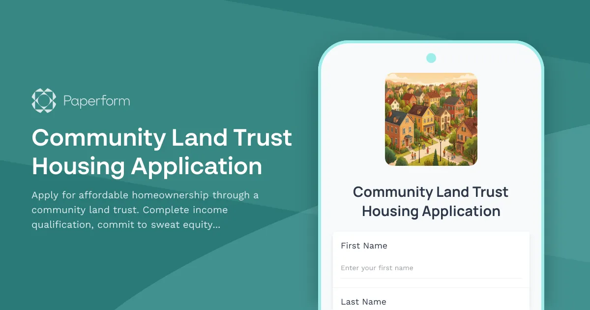 Community Land Trust Housing Application