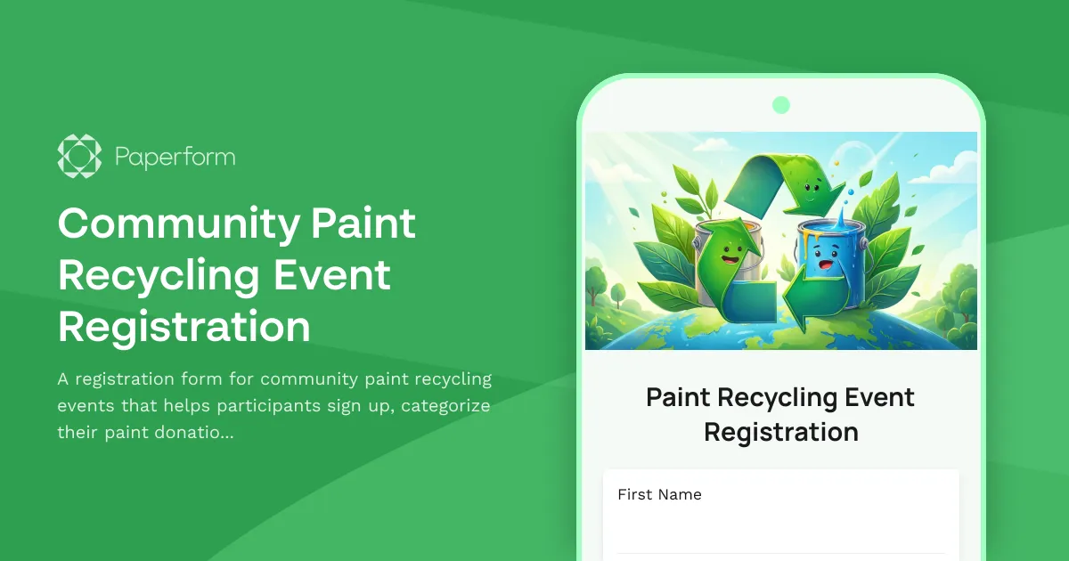 Community Paint Recycling Event Registration