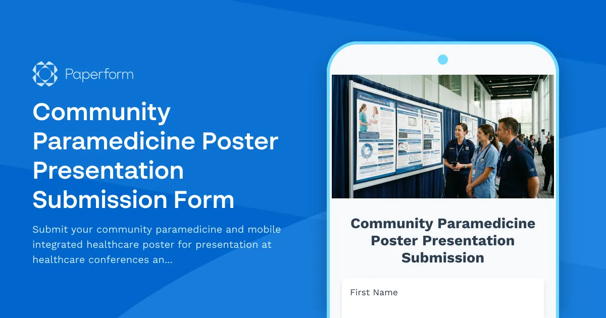 Community Paramedicine Poster Presentation Submission Form