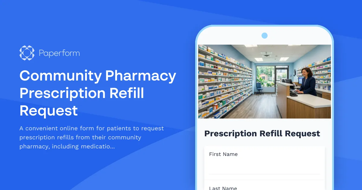 Community Pharmacy Prescription Refill Request