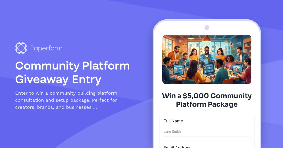 Community Platform Giveaway Entry