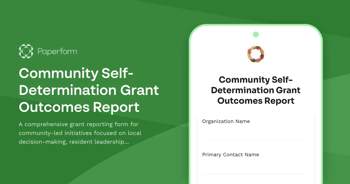 Community Self-Determination Grant Outcomes Report