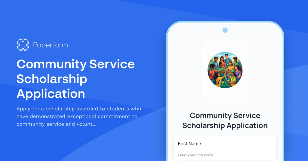 Community Service Scholarship Application