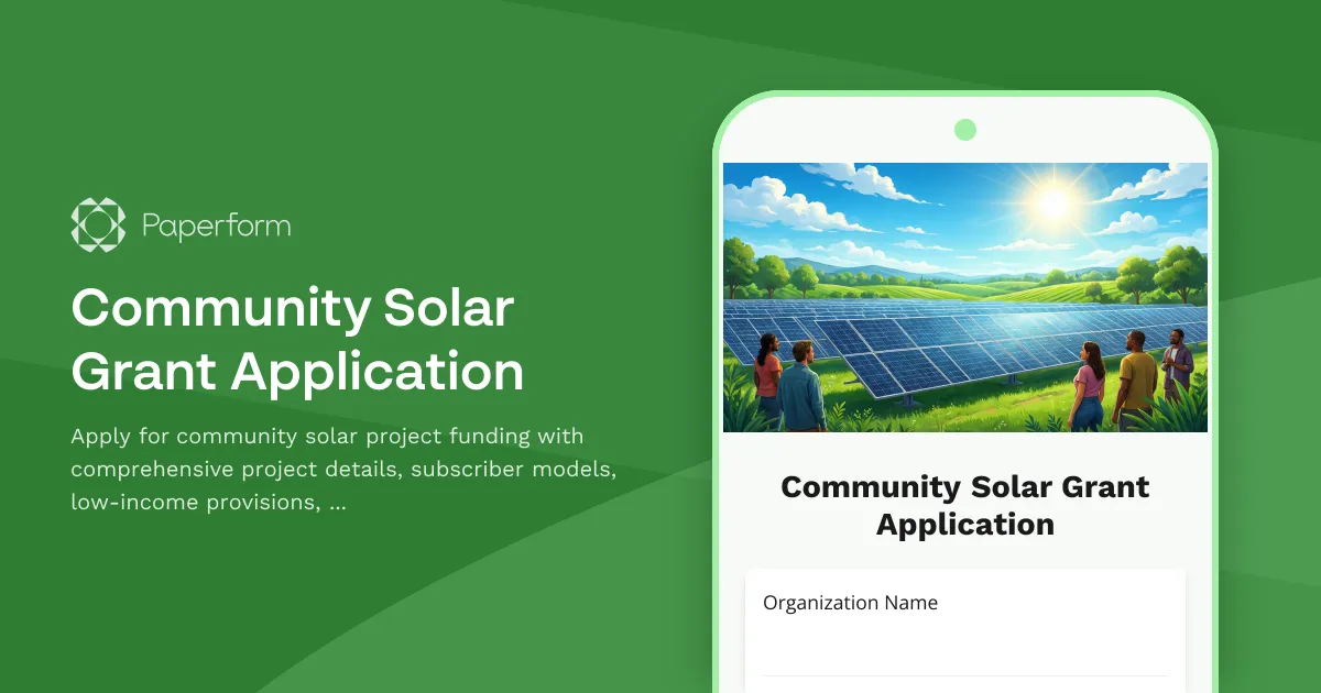 Community Solar Grant Application