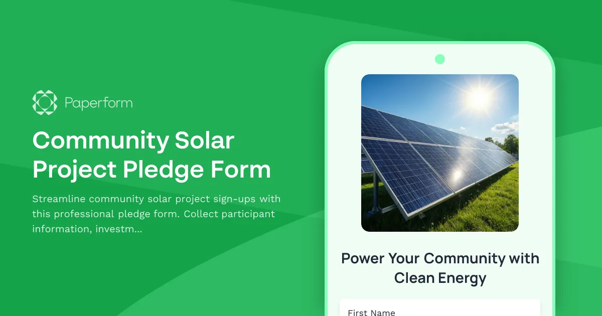 Community Solar Project Pledge Form