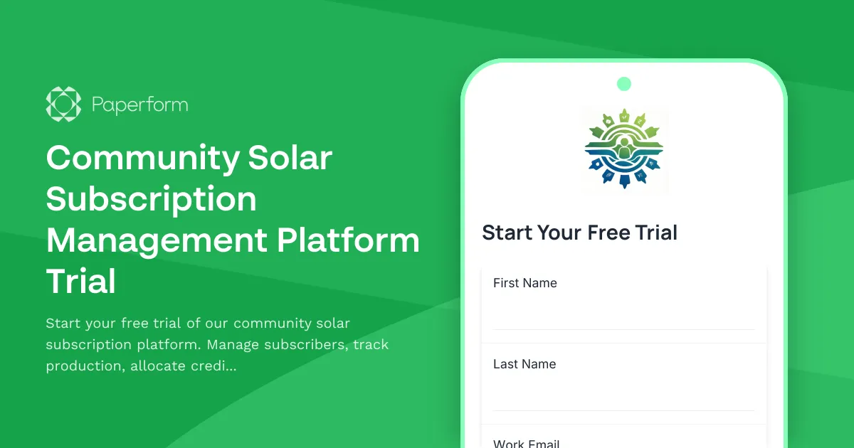 Community Solar Subscription Management Platform Trial