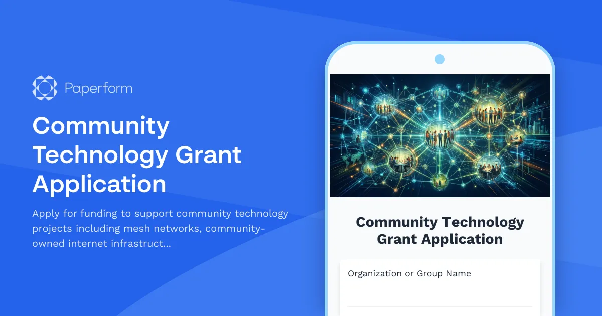 Community Technology Grant Application
