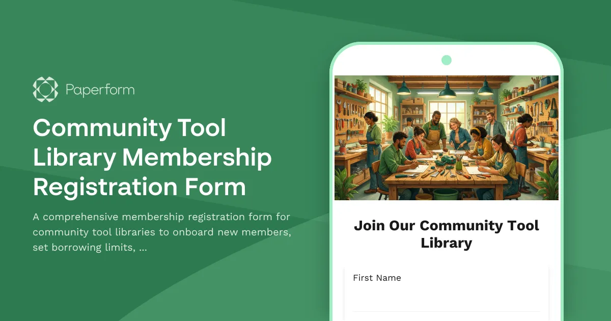 Community Tool Library Membership Registration Form