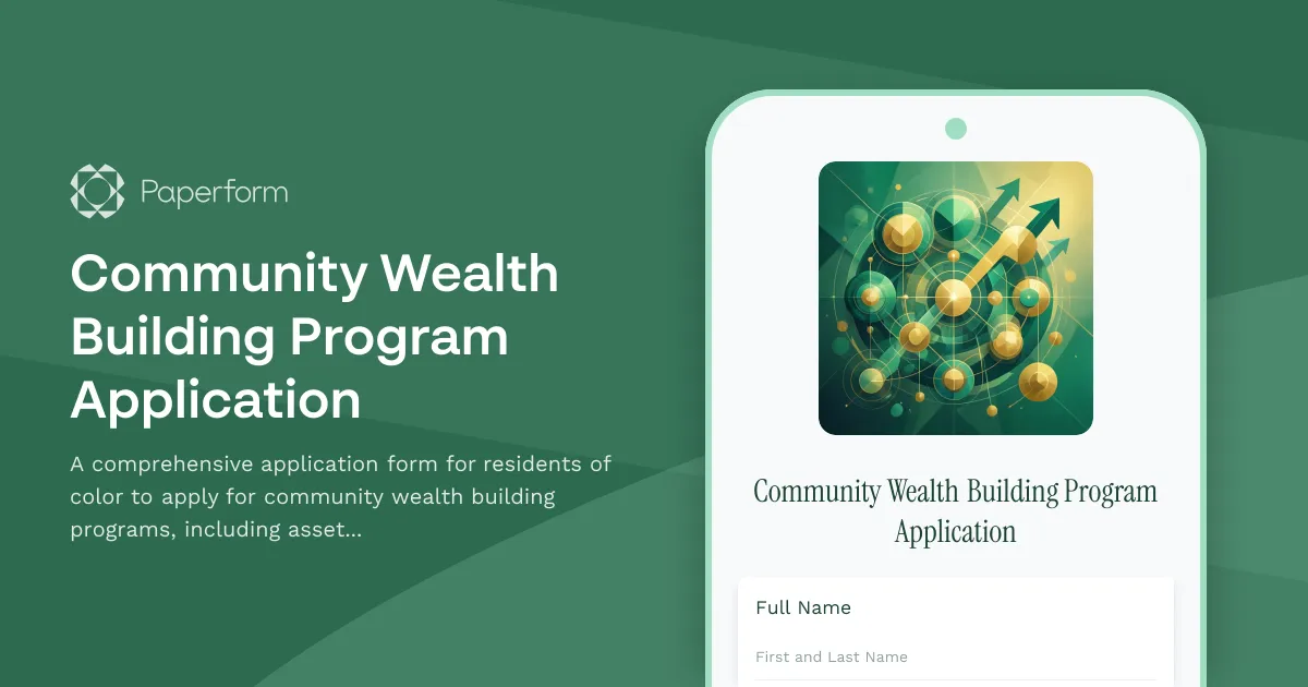 Community Wealth Building Program Application