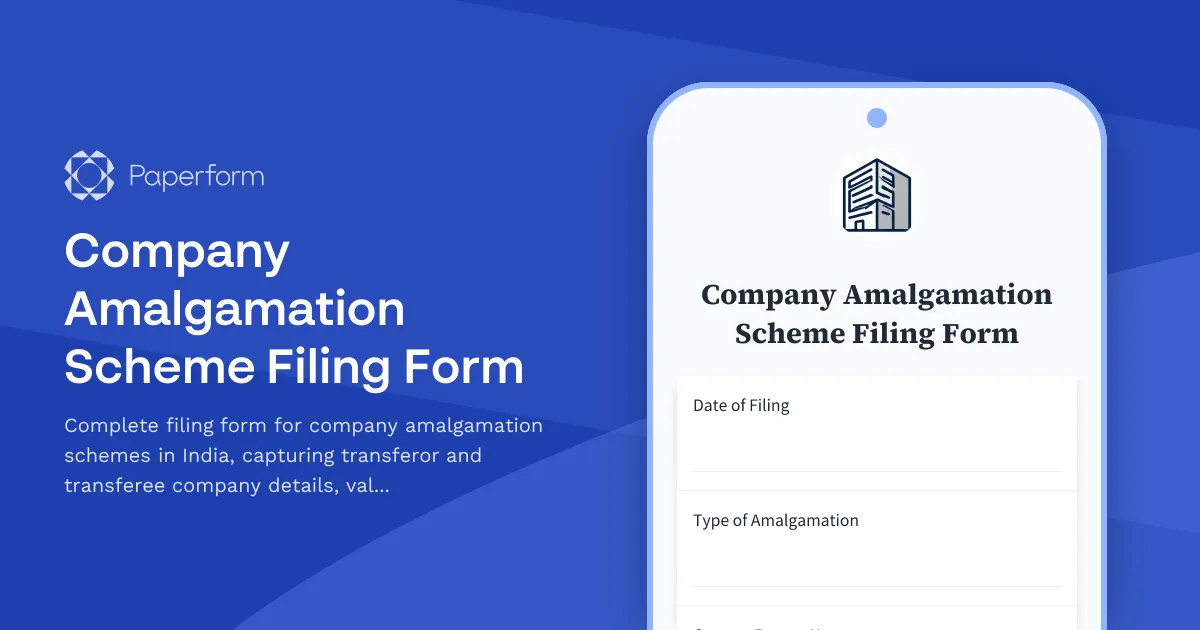 Company Amalgamation Scheme Filing Form