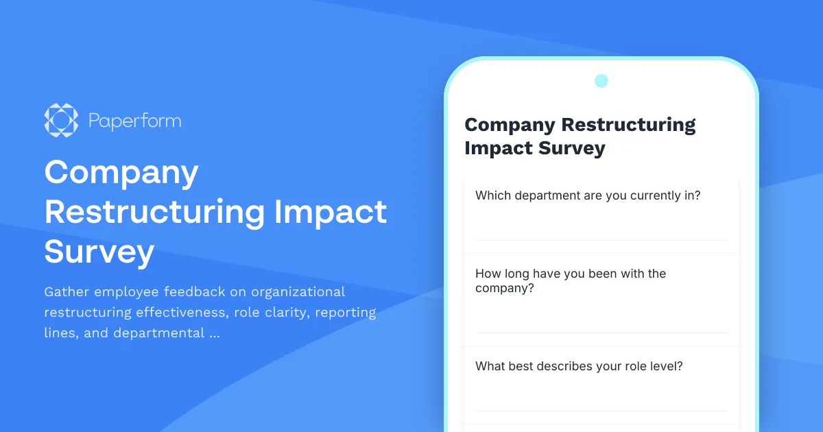 Company Restructuring Impact Survey