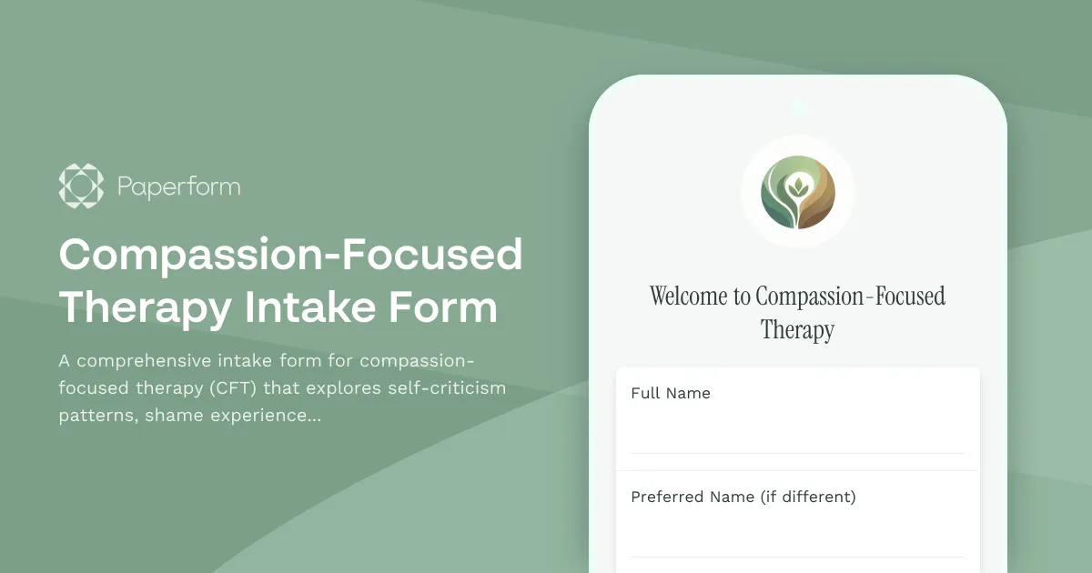 Compassion-Focused Therapy Intake Form