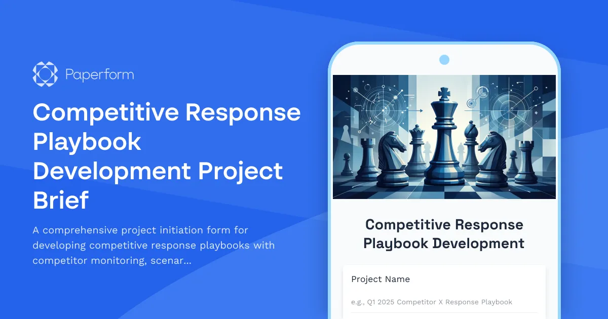 Competitive Response Playbook Development Project Brief