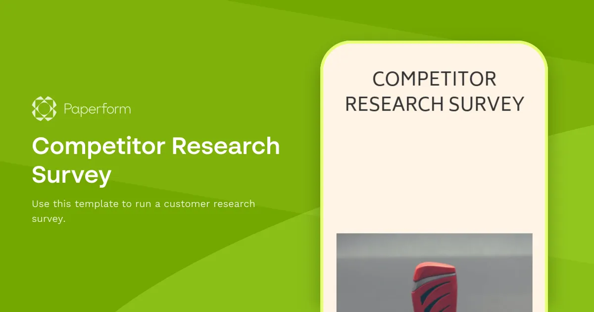 Competitor Research Survey