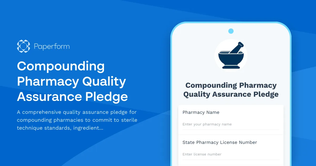 Compounding Pharmacy Quality Assurance Pledge
