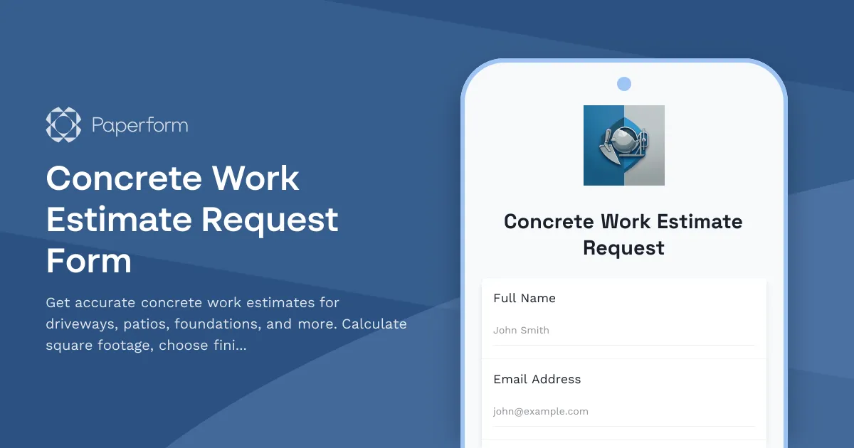 Concrete Work Estimate Request Form