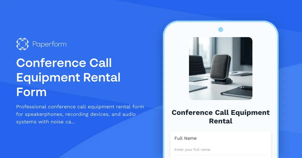 Conference Call Equipment Rental Form
