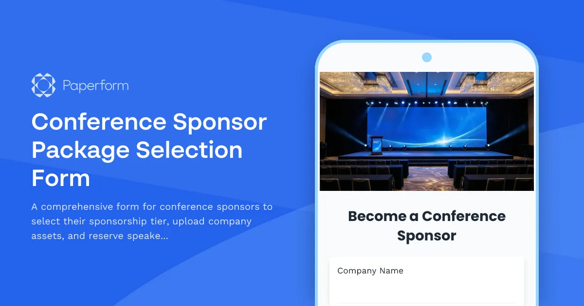 Conference Sponsor Package Selection Form