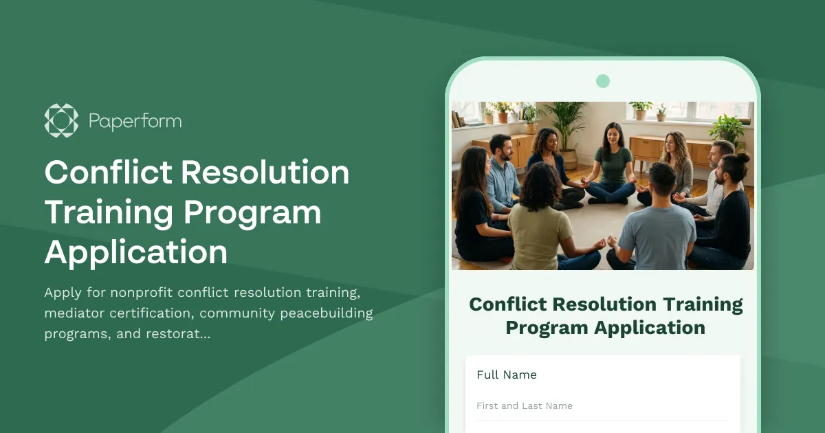 Conflict Resolution Training Program Application