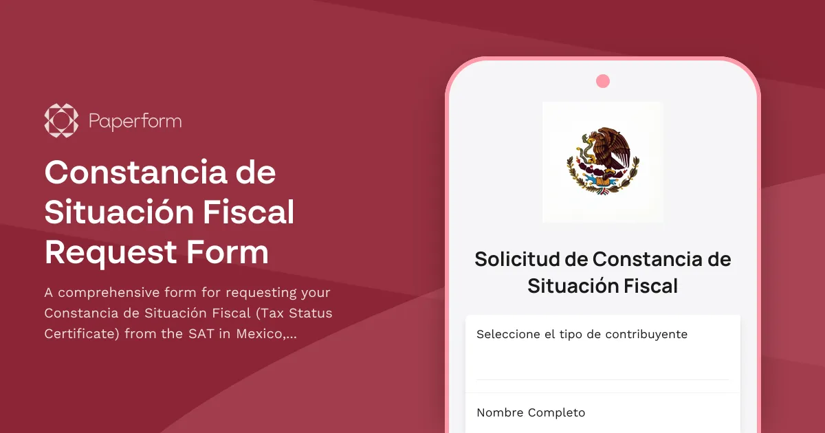 Constancia de Situación Fiscal Request Form