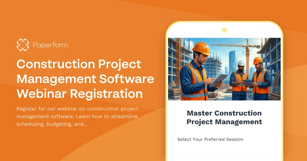 Construction Project Management Software Webinar Registration