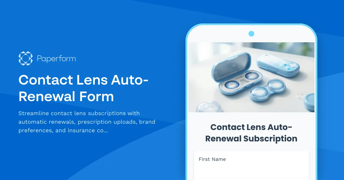 Contact Lens Auto-Renewal Form