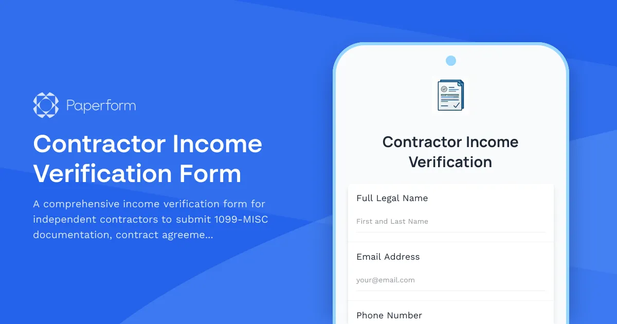 Contractor Income Verification Form