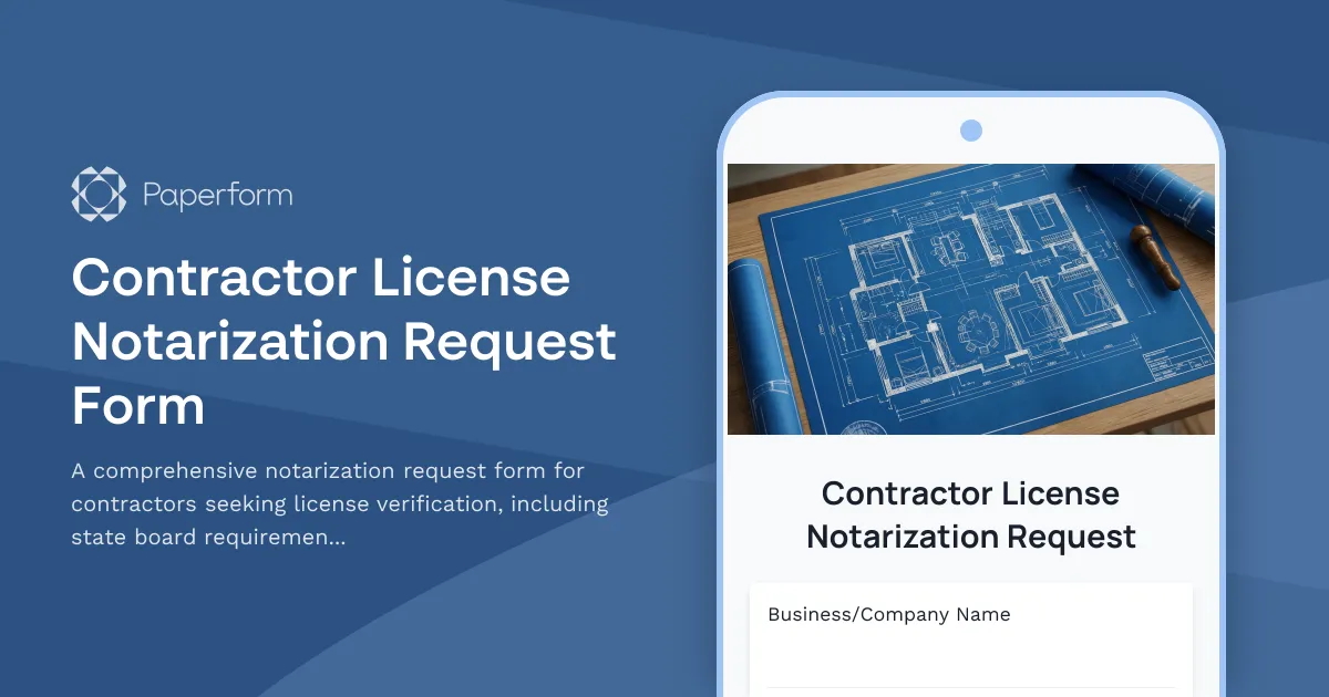 Contractor License Notarization Request Form