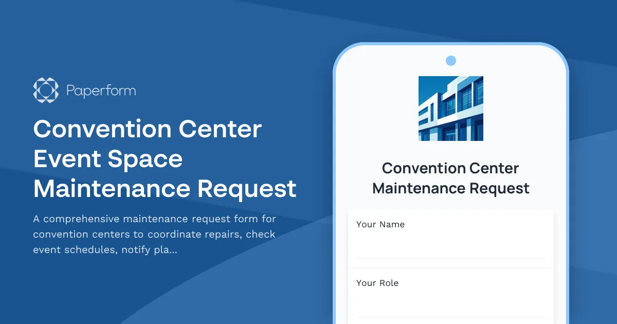 Convention Center Event Space Maintenance Request