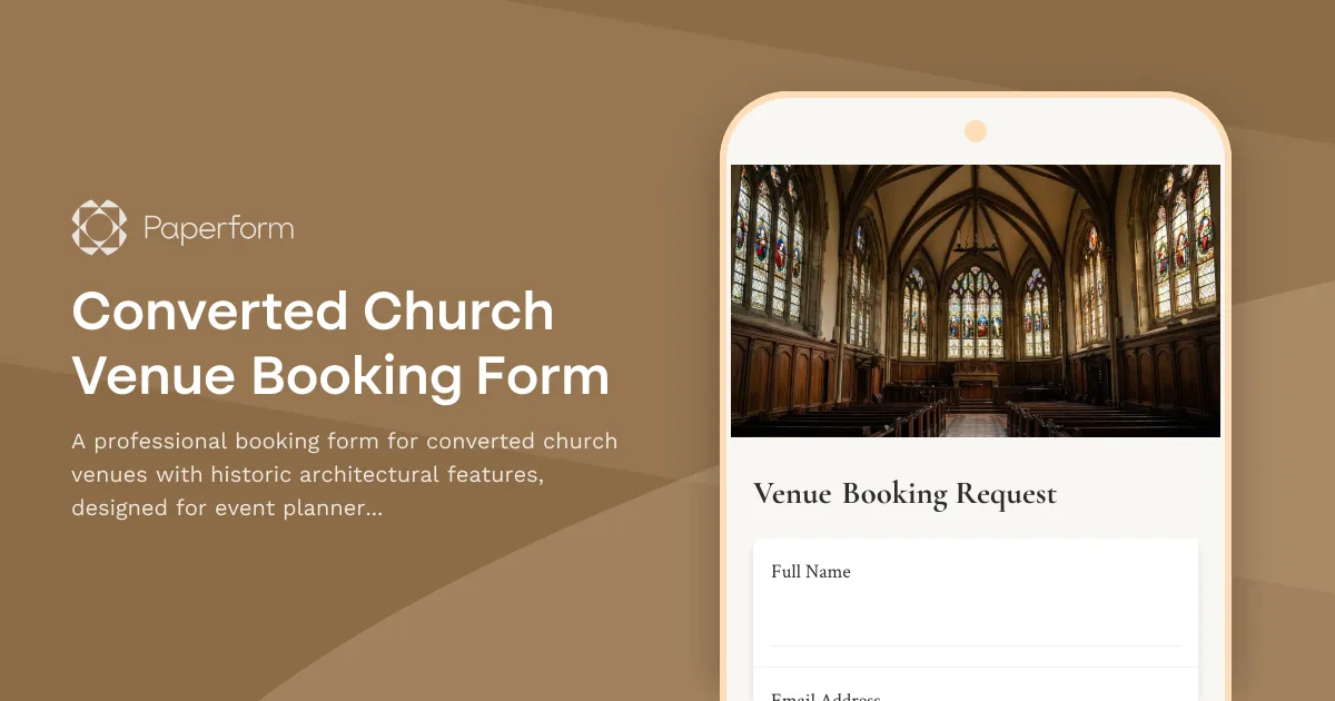 Converted Church Venue Booking Form